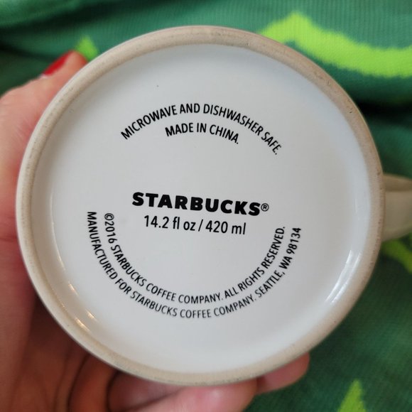 Starbucks 2016 Red Triangles Christmas Trees Coffee Mug - Picture 6 of 6